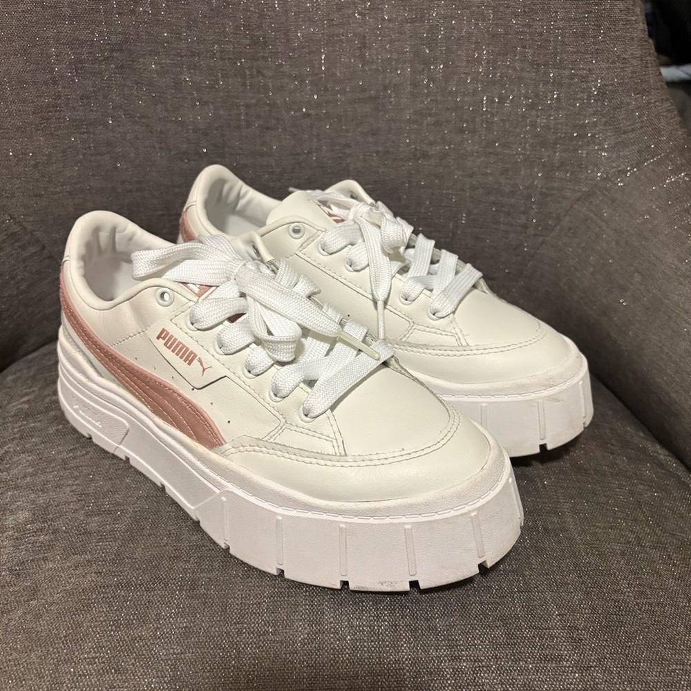 Puma Mayze Stack White Rose Quartz Big kids 4.5/ W 7